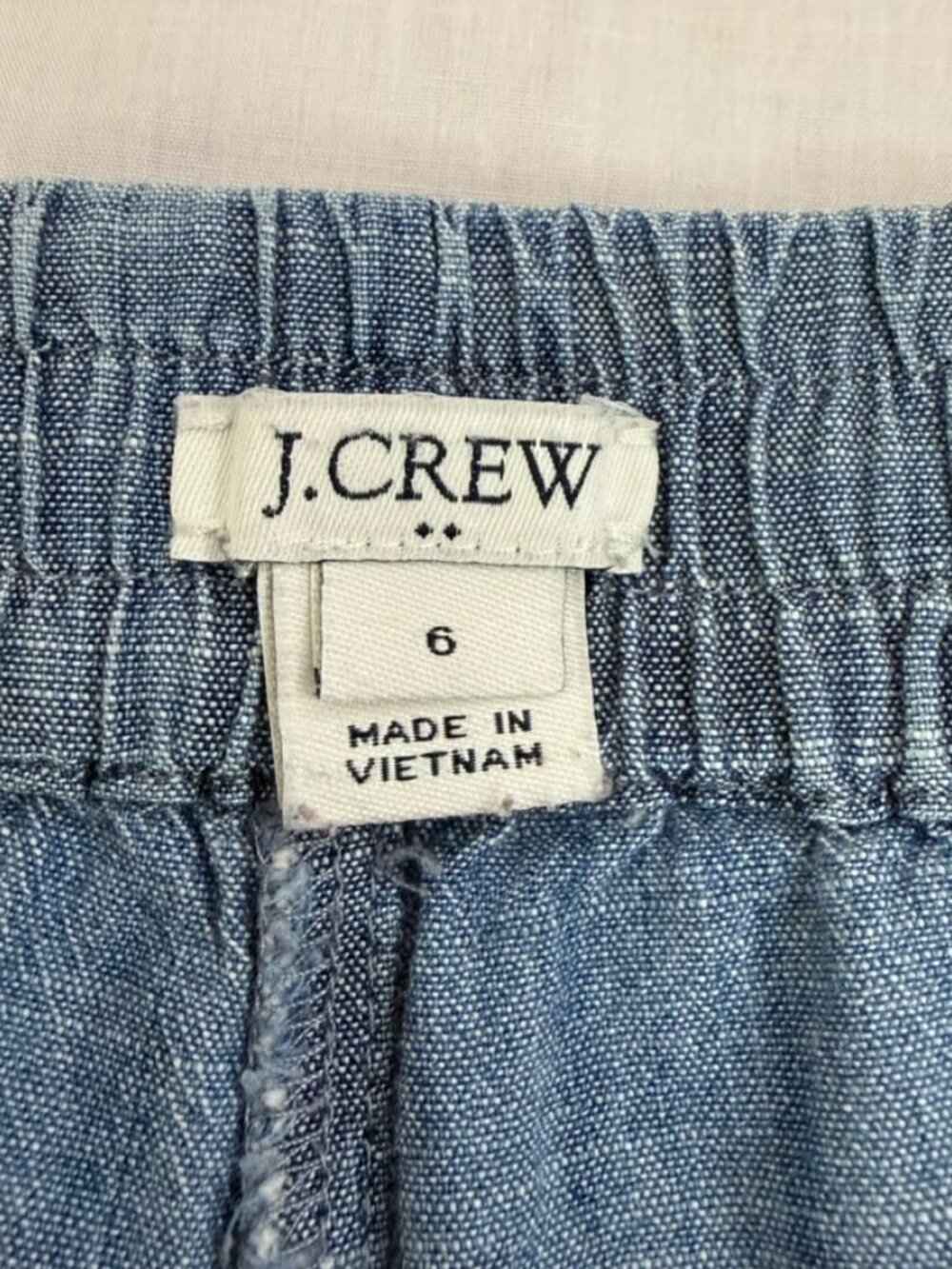 J.Crew Chambray Drawstring Jogger Pants Women's Size 6 Blue 100% Cotton - Picture 9 of 11